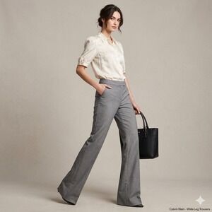 Calvin Klein Wide Leg Dress Pants 12 Tailored Office Siren Minimal Chic
